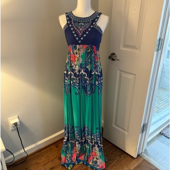Flying Tomato colorful aztec boho tank maxi dress, M - Picture 1 of 10